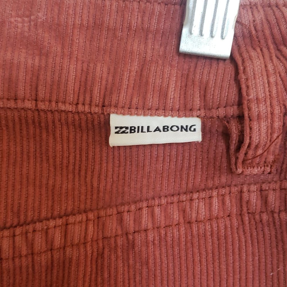 BILLABONG Corduroy Button Front Mini Skirt | Rust Pink Burnt Orange | Size 2 - Picture 11 of 14